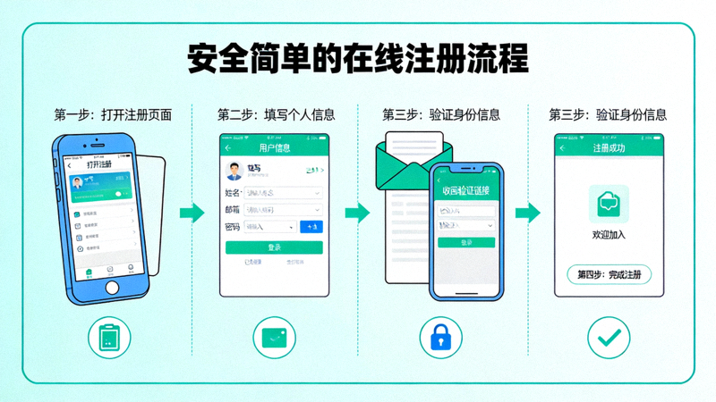 Ilustrasi proses pendaftaran online yang aman dan mudah